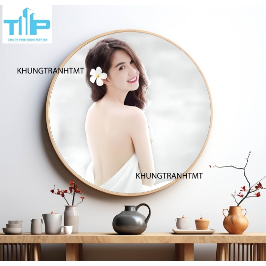 Khung tranh tráng gương - Tranh tròn spa chăm sóc da