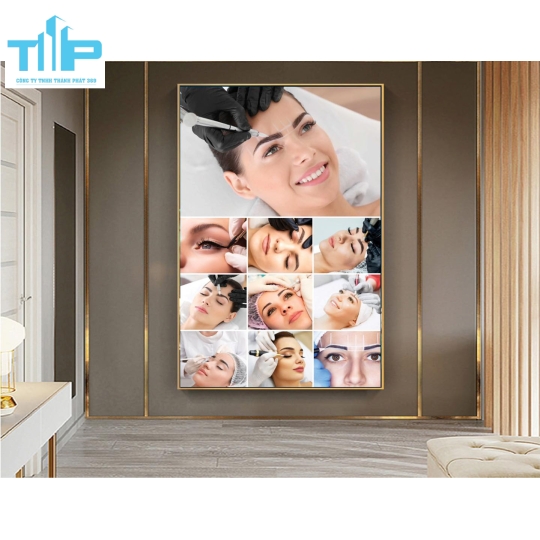 tranh phun xăm  tráng gương sang trọng trang trí spa thẩm mỹ viện