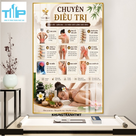 Tranh dưỡng sinh đông y, chăm sóc sức khỏe - tráng gương sắc nét