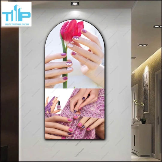 Những mẫu nail ombre nhiều màu sắc -  Tranh tráng gương khung vòm sang trọng