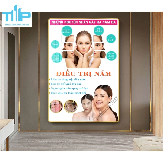 khung tranh tráng gương trang trí cho spa thẩm mỹ viện về cấc vấn đề da