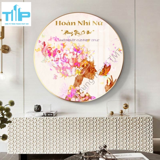 Khung tranh tráng gương- Tranh tráng gương tròn cho tiệm Dưỡng sinh, Spa