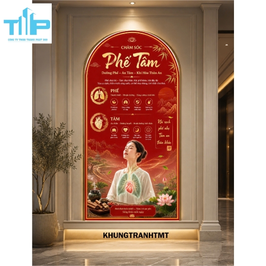 Tranh vòm chăm sóc dưỡng sinh toàn diện - khung tranh tráng gương sắc nét