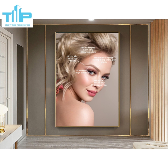 tranh sang trọng tráng gương cho spa thẩm mỹ viện vè phun xăm môi