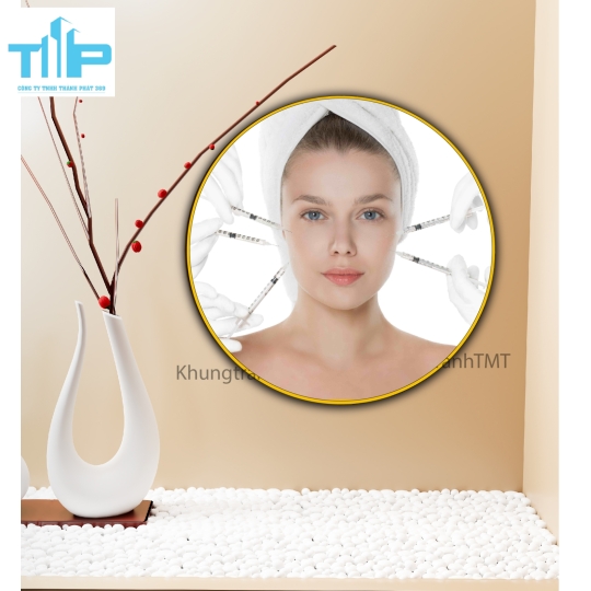 Khung tranh tráng gương- Tranh tròn Cân chỉnh khuôn mặt bằng Collagen