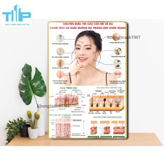 tranh trang trí đa dạng sản phẩm về chăm sóc dành cho spa thẩm mỹ viện 
