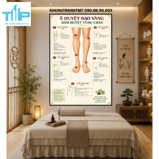 Tranh tráng gương các huyệt đạo trên cơ thể người và cách bấm huyệt đơn giản từng vùng