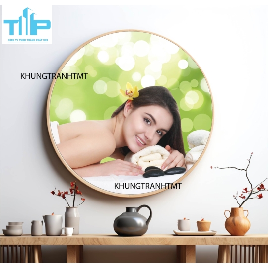 Khung tranh tráng gương - Tranh tròn spa chăm sóc da 8