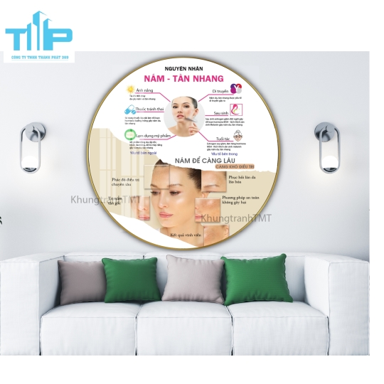 Khung tranh tráng gương- Tranh tròn Skin Perfect