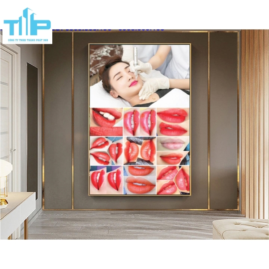 khung tranh tráng gương về phun xăm thẩm mỹ cho spa