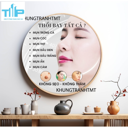 Tranh tròn chăm sóc da đúng  chuẩn y khoa - Tranh tráng gương chất lượng cao HCM