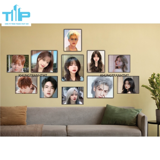 Mẫu tranh tóc kết hợp nam - nữ trang trí salon, tiệm cắt tóc