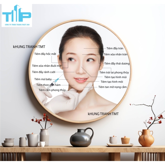 Khung tranh tráng gương - Tranh tròn - Trị mụn và sẹo mụn chuẩn y khoa