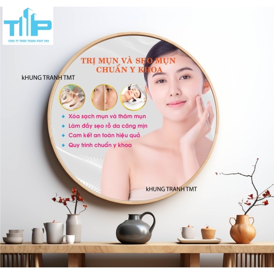 Khung tranh tráng gương - Tranh tròn - Trị mụn và sẹo mụn chuẩn y khoa