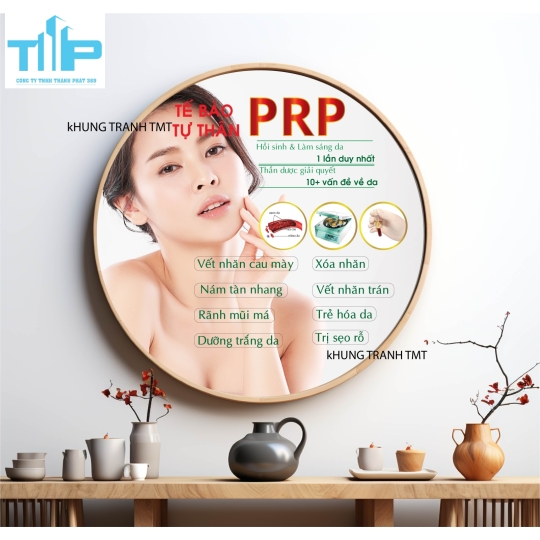 Tranh tròn công nghệ chăm sóc da khỏe đẹp hiện đại - tranh tráng gương thiết kế yêu yêu cầu