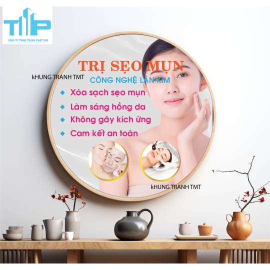 Tranh tròn điều trị mụn, mesotherapy theo liệu trình phù hợp - Tranh tráng gương sắc nét  decor spa, thẩm mỹ viện toàn quốc