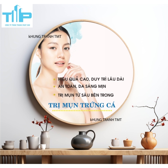 Tranh tròn điều trị mụn, mesotherapy theo liệu trình phù hợp - Tranh tráng gương sắc nét  decor spa, thẩm mỹ viện toàn quốc