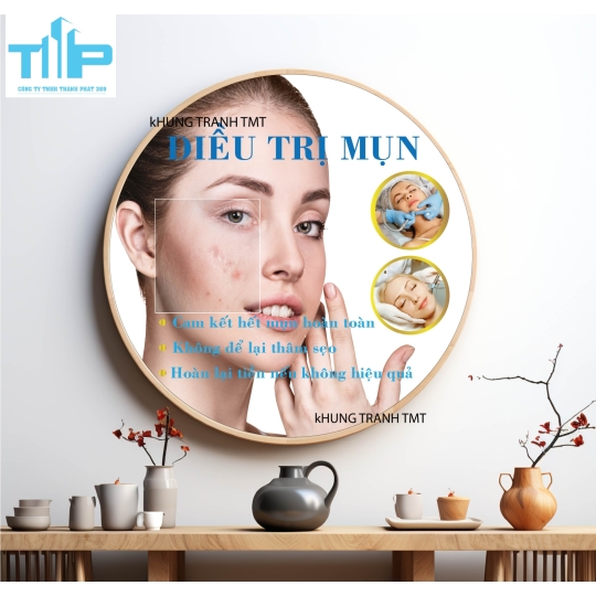 Tranh tròn điều trị mụn, mesotherapy theo liệu trình phù hợp - Tranh tráng gương sắc nét  decor spa, thẩm mỹ viện toàn quốc