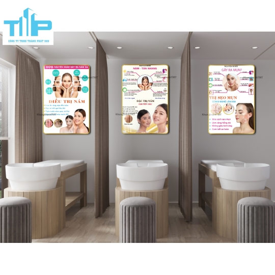 Bộ 3 tranh chăm sóc da, điều trị mụn - nám - tàn nhang, tranh tráng gương giá rẻ HCM