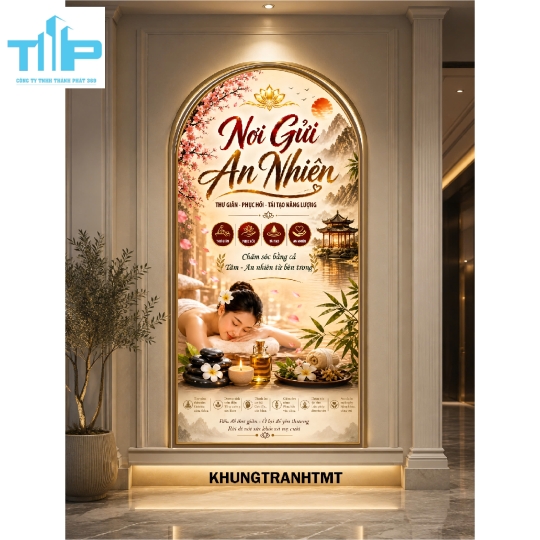 Khung tranh vòm dưỡng sinh - Massage trị liệu và thư giãn toàn thân