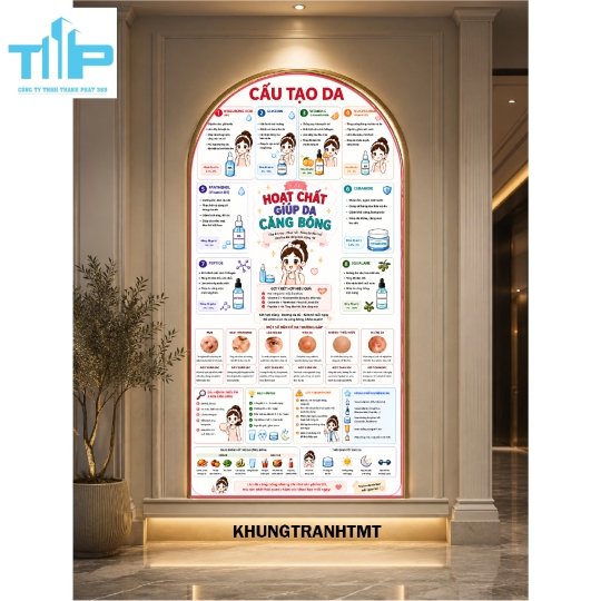 Tranh vòm tráng gương Cấu trúc da, Mụn, Da nhờn,....