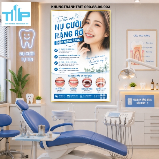 Mẫu tranh chỉnh nha, làm trắng răng công nghệ mới cho phòng khám nha khoa
