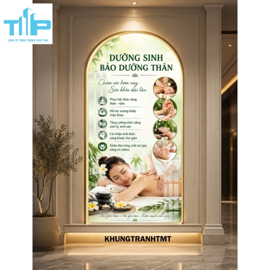 Dưỡng sinh bảo dưỡng thân, đả thông kinh lạc, - Tranh vòm tráng gương treo tường spa, dưỡng sinh