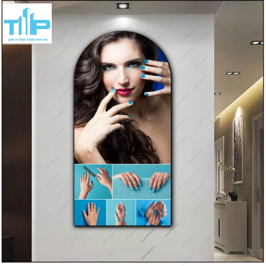 Những mẫu nail ombre nhiều màu sắc -  Tranh tráng gương khung vòm sang trọng