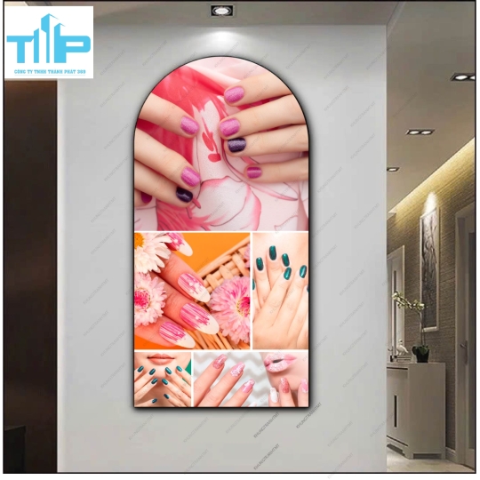 Những mẫu nail ombre nhiều màu sắc -  Tranh tráng gương khung vòm sang trọng