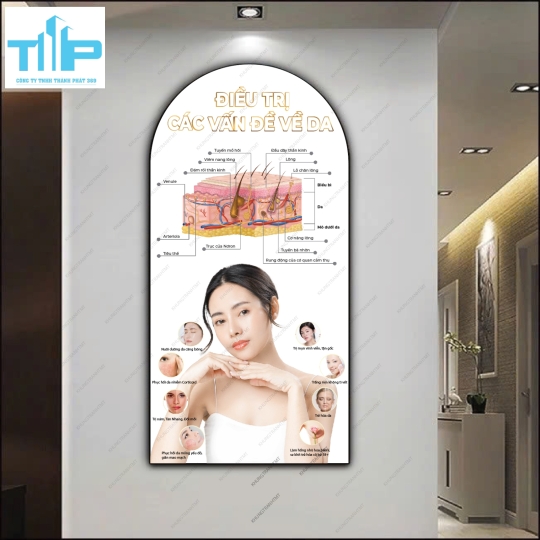Chuyên điều trị và chăm sóc da - tranh vòm tráng gương cao cấp