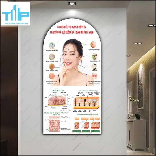 Chuyên điều trị và chăm sóc da - tranh vòm tráng gương cao cấp