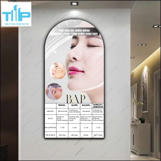 Chuyên điều trị và chăm sóc da - tranh vòm tráng gương cao cấp