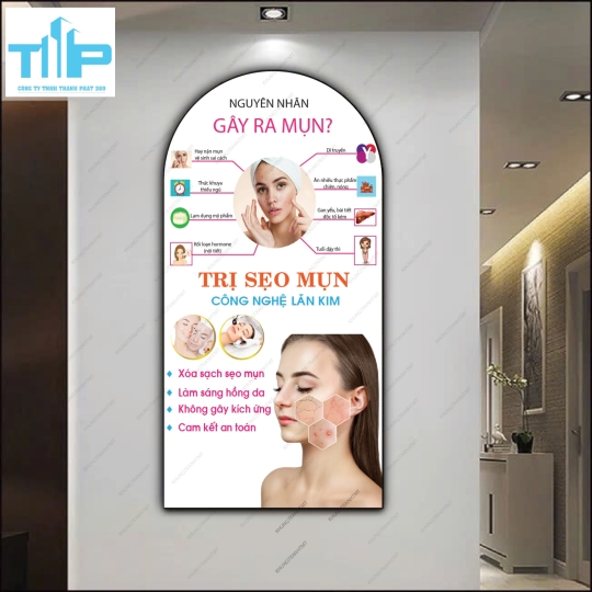 Chuyên điều trị và chăm sóc da - tranh vòm tráng gương cao cấp