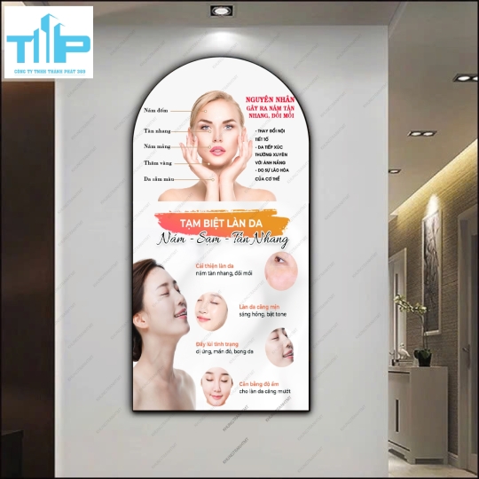 Chuyên điều trị và chăm sóc da - tranh vòm tráng gương cao cấp