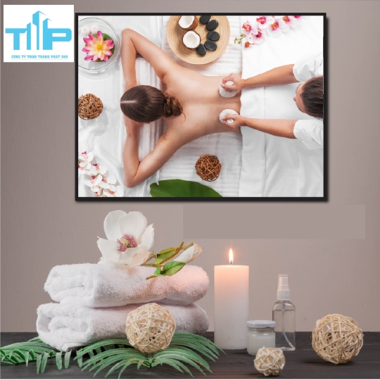 Khung tranh tráng gương - Spa - Massage body