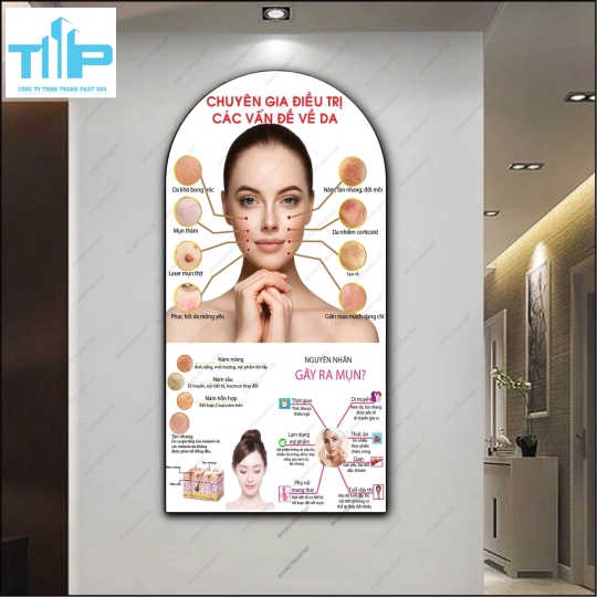 Chuyên gia điều trị chăm sóc các vấn đề về da - Công nghệ triệt lạnh cao cấp - Tranh vòm tráng gương trang trí spa