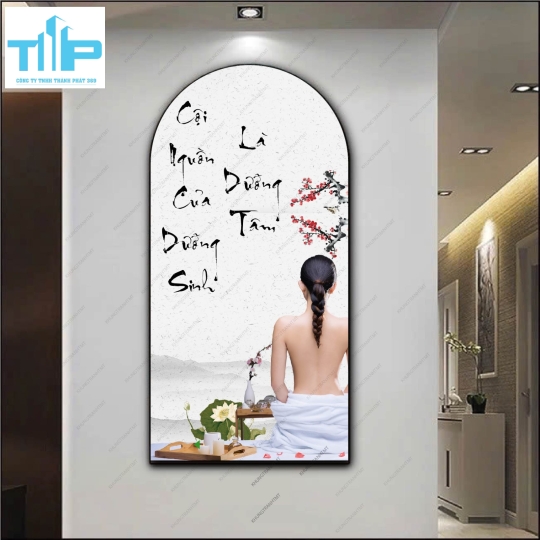Tranh chăm sóc sức khỏe - Đả thông kinh lạc - mẫu vòm tráng gương bắt mắt