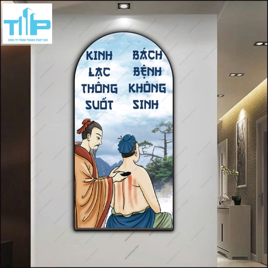 Tranh chăm sóc sức khỏe - Đả thông kinh lạc - mẫu vòm tráng gương bắt mắt