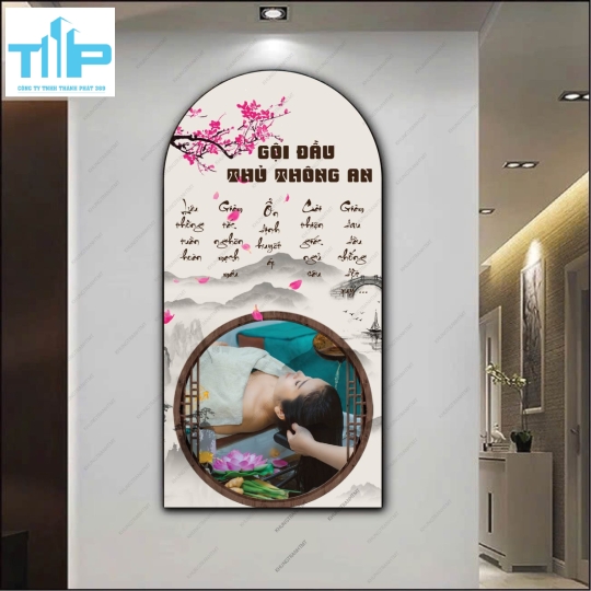 Tranh vòm trang trí spa, gội đầu dưỡng sinh
