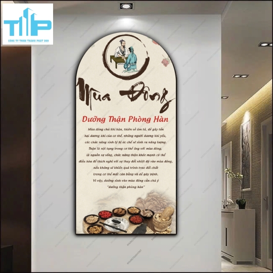 Tranh decor Xuân Hạ Thu Đông - Canh Kiện Tóc tráng gương sáng bóng