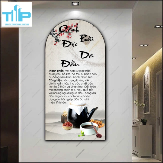 Tranh decor Xuân Hạ Thu Đông - Canh Kiện Tóc tráng gương sáng bóng
