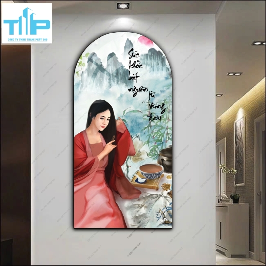 Tranh vòm tráng gương massage thư giãn decor spa 