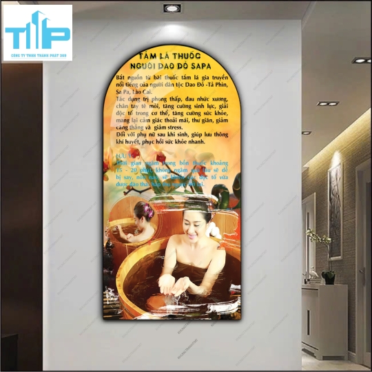 Tranh vòm tráng gương massage thư giãn decor spa 