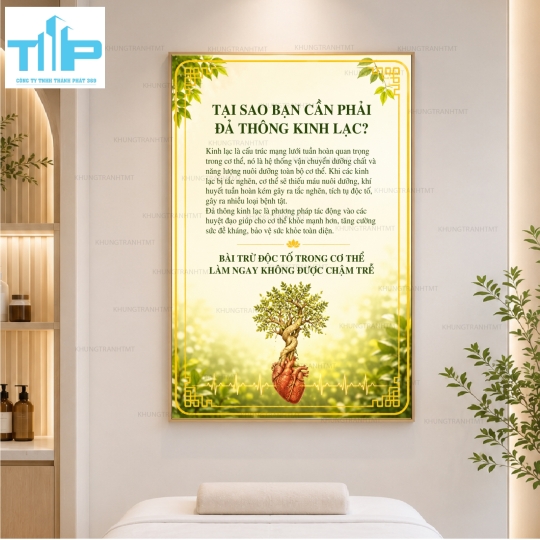 Bộ tranh tráng gương decor tiệm gội đầu dưỡng sinh, massage trị liệu,...
