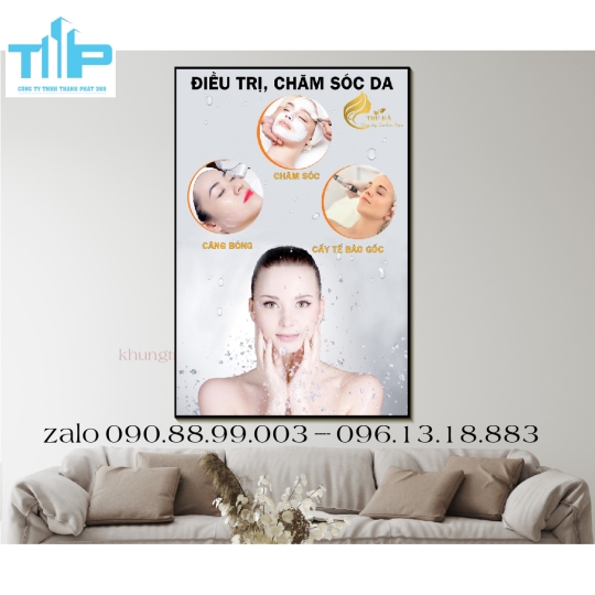 tranh tráng gương trang trí spa chuyên về chăm sóc da