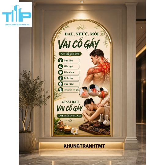 Tranh vòm Massage trị liệu - thư giãn vùng đầu, cổ vai gáy, body,.....