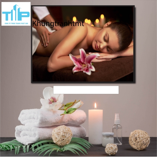 Khung tranh tráng gương - Spa massage cổ vai gáy 