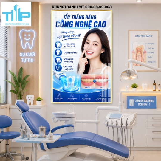 Mẫu tranh chỉnh nha, làm trắng răng công nghệ mới cho phòng khám nha khoa