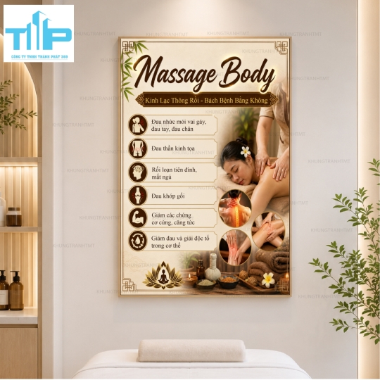 Gội dầu dưỡng sinh, chăm sóc body, massage bàn chân,.... Tranh tráng gương spa cao cấp sắc nét