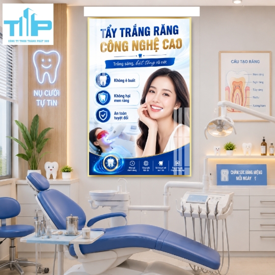 Mẫu tranh chỉnh nha, làm trắng răng công nghệ mới cho phòng khám nha khoa